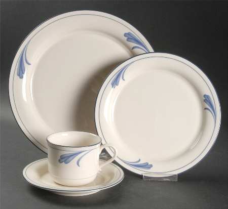 Blue Brushstrokes 4 Piece Place Setting