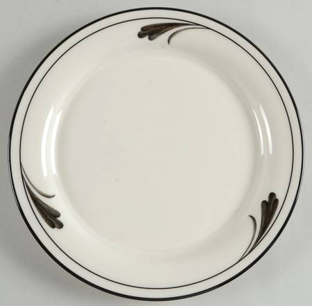 Black Brushstrokes Salad Plate