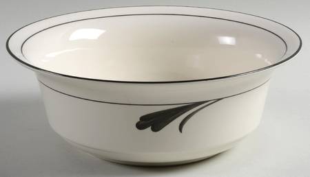 Black Brushstrokes 8" Round Vegetable Bowl