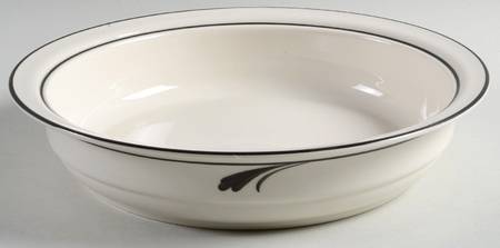 Black Brushstrokes 9" Round Open Casserole