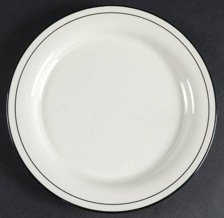 Black Pinstripes (For the Black) Salad Plate
