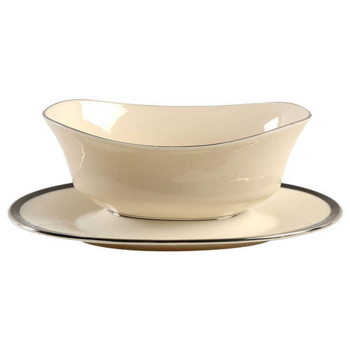 Black Royale Gravy Boat with Attached Underplate