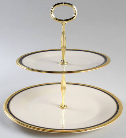 Blue Royale 6 5/8"-10"  2 Tiered Serving Tray (Dp, Sp) HC