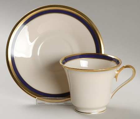 Blue Royale Footed Cup & Saucer Set