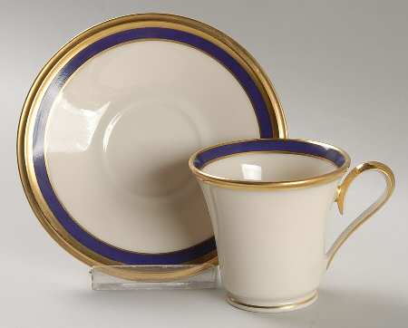 Blue Royale Footed Demitasse Cup & Saucer Set
