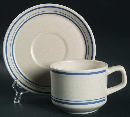 Blue Skies Flat Cup & Saucer Set