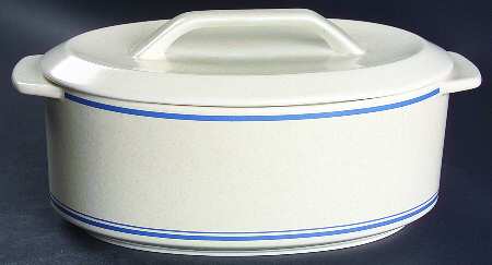 Blue Skies 2.5 Quart Oval Covered Casserole