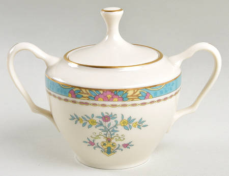 Blue Tree (Gold Trim) Sugar Bowl & Lid