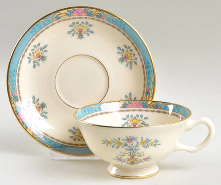 Blue Tree (Gold Trim) Footed Cup & Saucer Set by Lenox