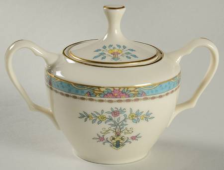 Blue Tree (Gold Trim) Sugar Bowl & Lid