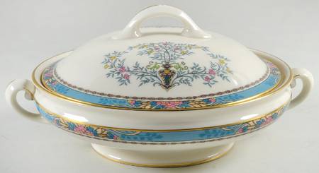 Blue Tree (Gold Trim) Round Covered Vegetable by Lenox