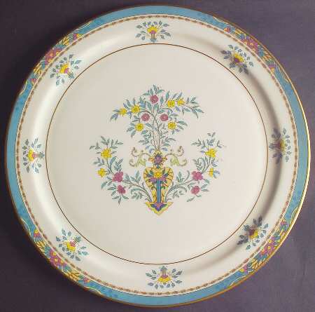 Blue Tree (Gold Trim) 12" Chop Plate (Round Platter)