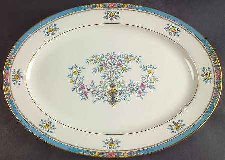 Blue Tree (Gold Trim) 15" Oval Serving Platter by Lenox