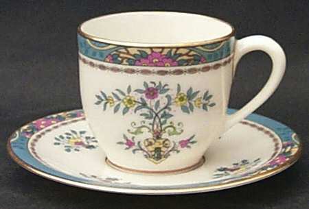 Blue Tree (Gold Trim) Flat Demitasse Cup