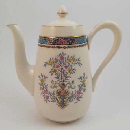Blue Tree (Gold Trim) Individual Coffee Pot & Lid