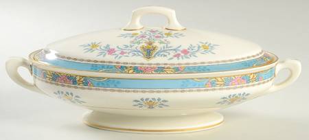 Blue Tree (Gold Trim) Oval Covered Vegetable by Lenox