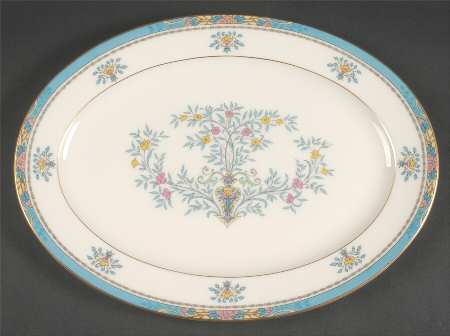Blue Tree (Gold Trim) 13" Oval Serving Platter by Lenox