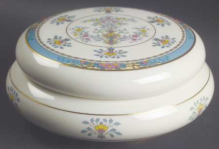 Blue Tree (Gold Trim) 6" Round Bon Bon & Lid
