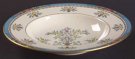 Blue Tree (Gold Trim) Rim Cereal Bowl