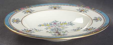 Blue Tree (Gold Trim) Rim Fruit/Dessert (Sauce) Bowl by Lenox
