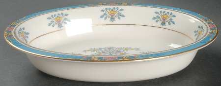 Blue Tree (Gold Trim) 9" Oval Vegetable Bowl by Lenox