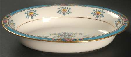 Blue Tree (Gold Trim) 10" Oval Vegetable Bowl by Lenox