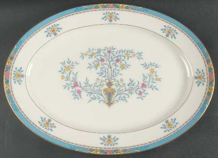 Blue Tree (Gold Trim) 16" Oval Serving Platter by Lenox