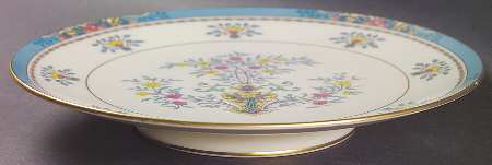 Blue Tree (Gold Trim) Footed Sandwich Plate