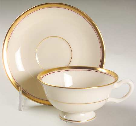Bradford (Gold Trim) Footed Cup & Saucer Set