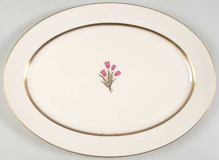 Bradford (Gold Trim) 17" Oval Serving Platter