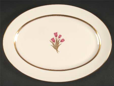 Bradford (Gold Trim) 13" Oval Serving Platter