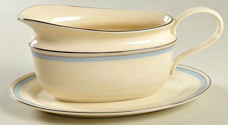 Bradford (Platinum Trim) Gravy Boat & Underplate/Relish