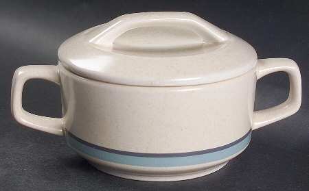 Brushwork Blue Sugar Bowl & Lid