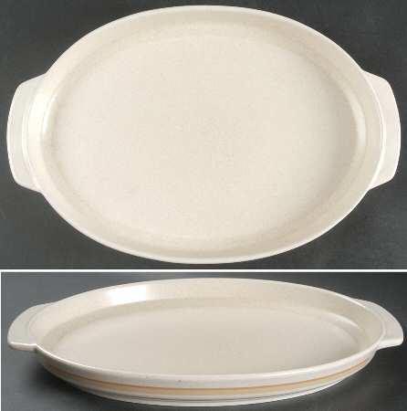 Brushwork Beige Oval Roaster