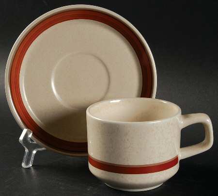 Brushwork Bronze Flat Cup & Saucer Set by Lenox
