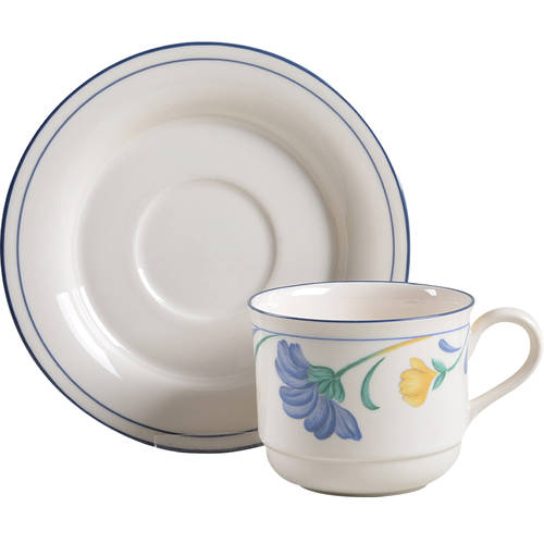 Buttercups on Blue (For The Blue) Flat Cup & Saucer Set