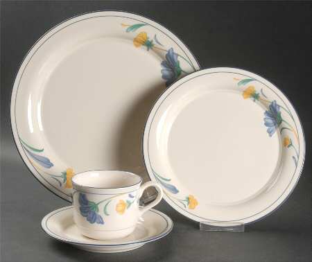 Buttercups on Blue (For The Blue) 4 Piece Place Setting