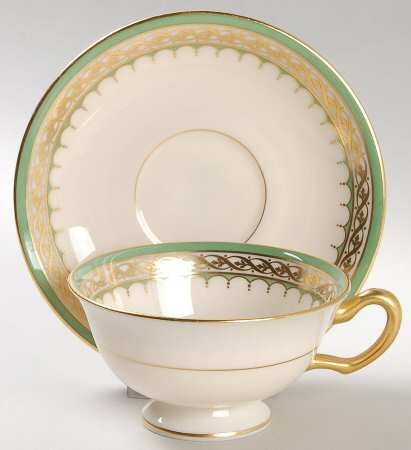Cambridge Green Footed Cup & Saucer Set