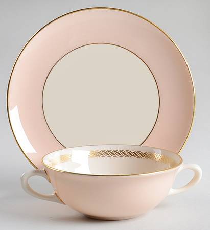 Caribbee Flat Cream Soup Bowl & Saucer Set