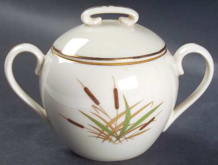 Cattail (Coupe Shape) Sugar Bowl & Lid