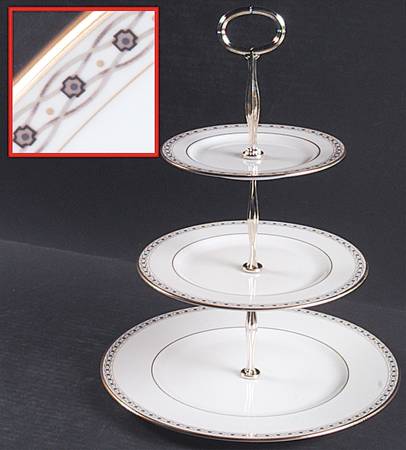 Celtic Braid 13 7/8"-14 1/4" 3-Tiered Serving Tray(DP,SP,BB) HC