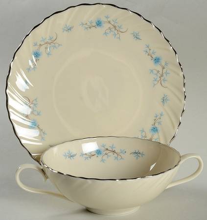 Chanson Flat Cream Soup Bowl & Dessert Plate/Saucer Set