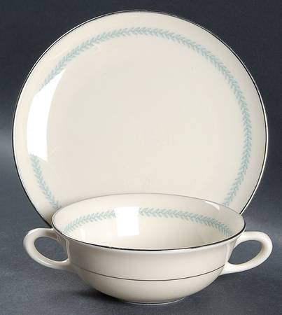 Charmaine Flat Cream Soup Bowl & Saucer Set