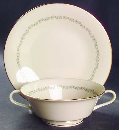 Christie Footed Cream Soup Bowl & Saucer Set