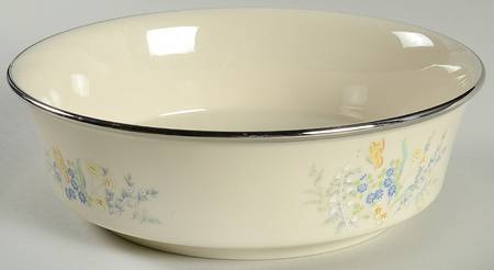 Cinderella (Newer, Platinum Trim) 9" Round Vegetable Bowl