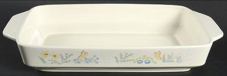 Cinderella (Newer, Platinum Trim) 15" Rectangular Baker