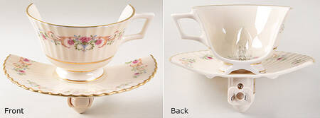 Cinderella (Old, Gold Trim) 4 3/8"-4 5/8" Night Light/Cup & Saucer HC