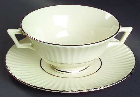 Citation Platinum Footed Cream Soup Bowl & Saucer Set