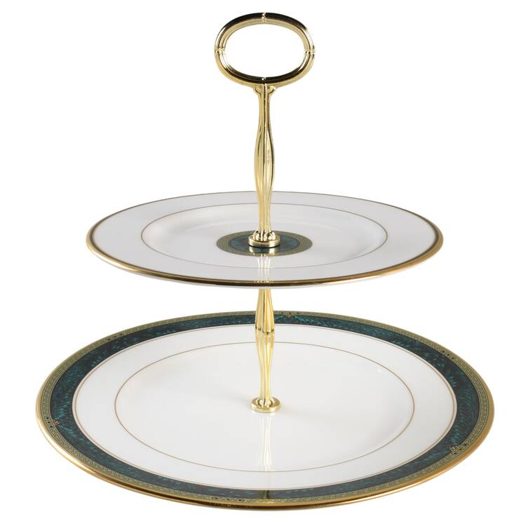 Classic Edition 6 5/8"-10"  2 Tiered Serving Tray (Dp, Sp) HC
