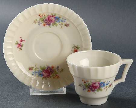 Classic Rose Footed Demitasse Cup & Saucer Set
